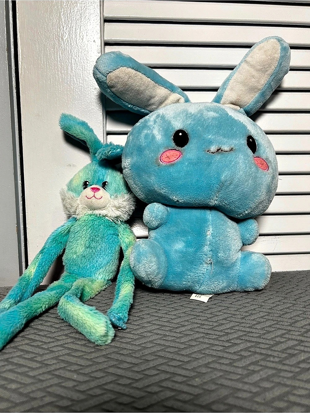Goffa Plush Bunny & Companion Toy Blue & Green